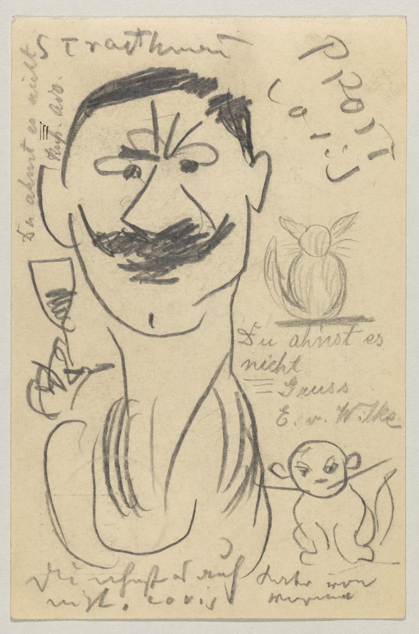 Lovis Corinth a Carl Strathmann: postal, matasellada el 29 de marzo de 1904 de Lovis Corinth