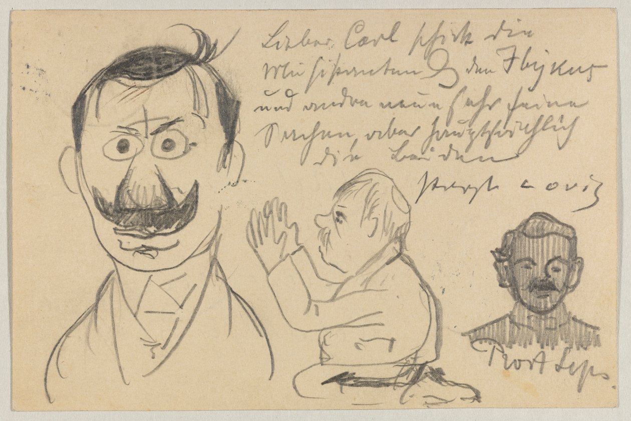 Lovis Corinth a Carl Strathmann: postal, matasellada el 30 de enero de 1903 de Lovis Corinth