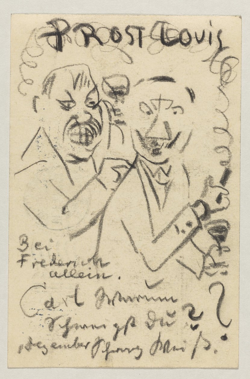 Lovis Corinth a Carl Strathmann: postal, matasellada el 30 de octubre de 1907 de Lovis Corinth