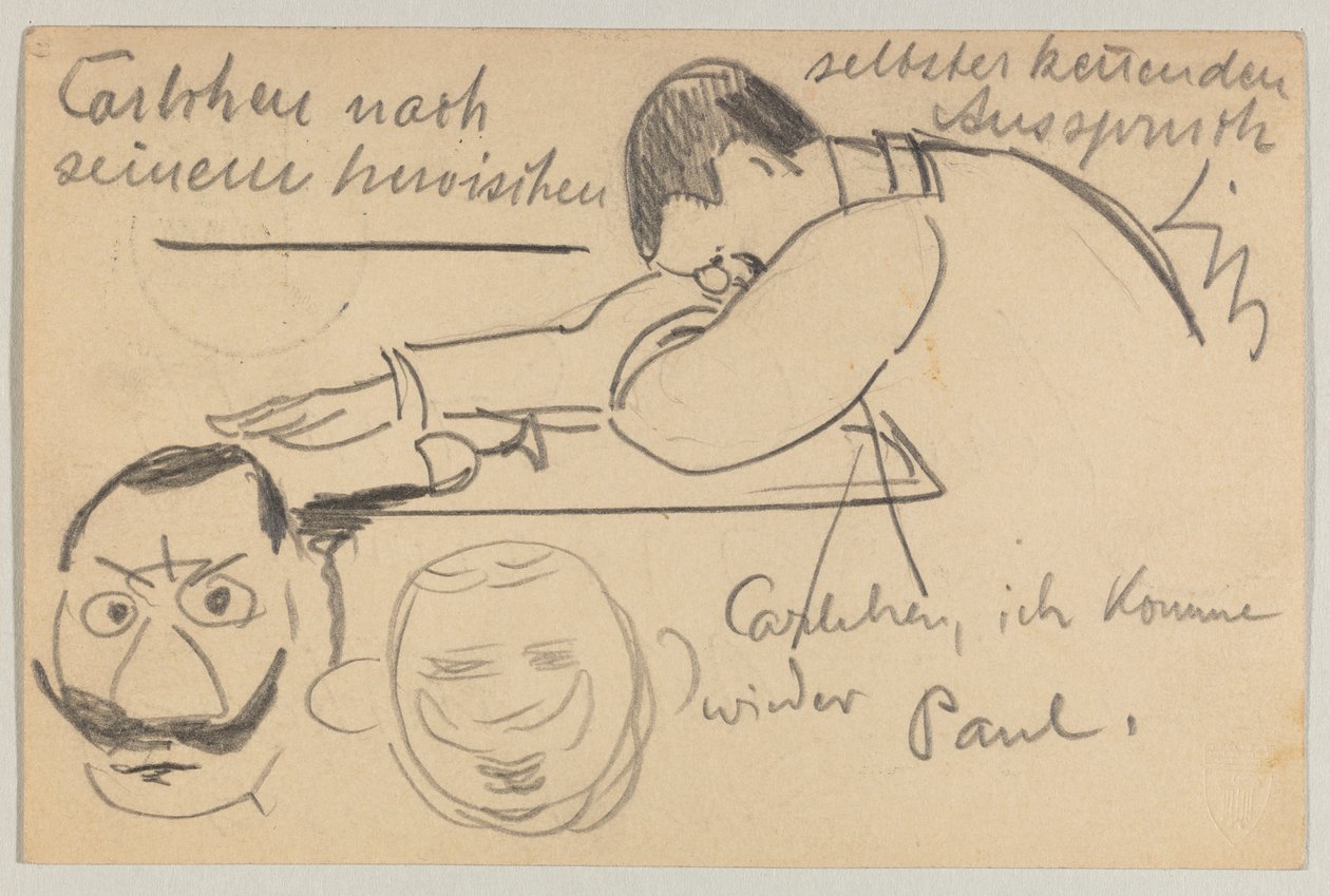 Lovis Corinth a Carl Strathmann: postal, matasellada el 8 de enero de 1903 de Lovis Corinth