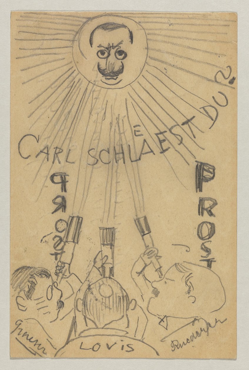 Lovis Corinth a Carl Strathmann: postal, matasellada el 9 de enero de 1910 de Lovis Corinth
