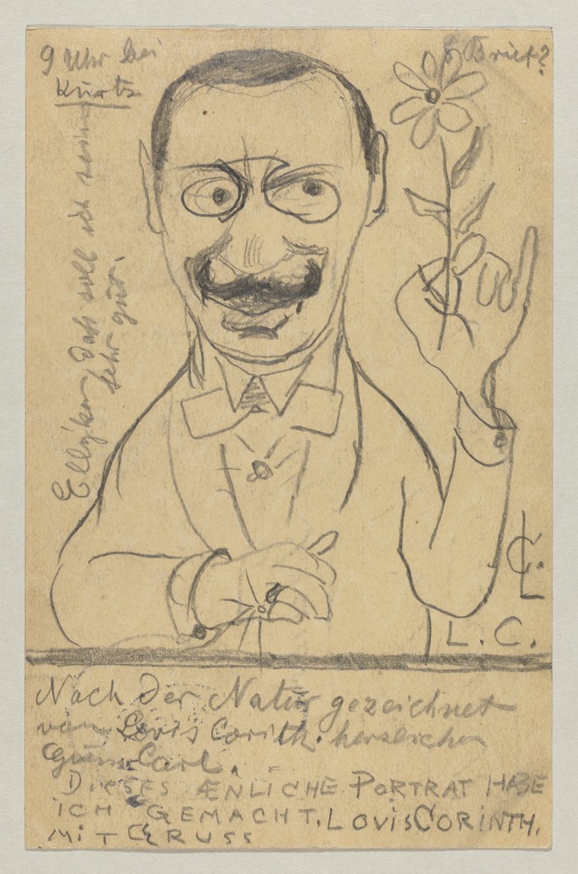 Lovis Corinth a Miss Elly Franke: postal, matasellada el 28 de agosto de 1897 de Lovis Corinth