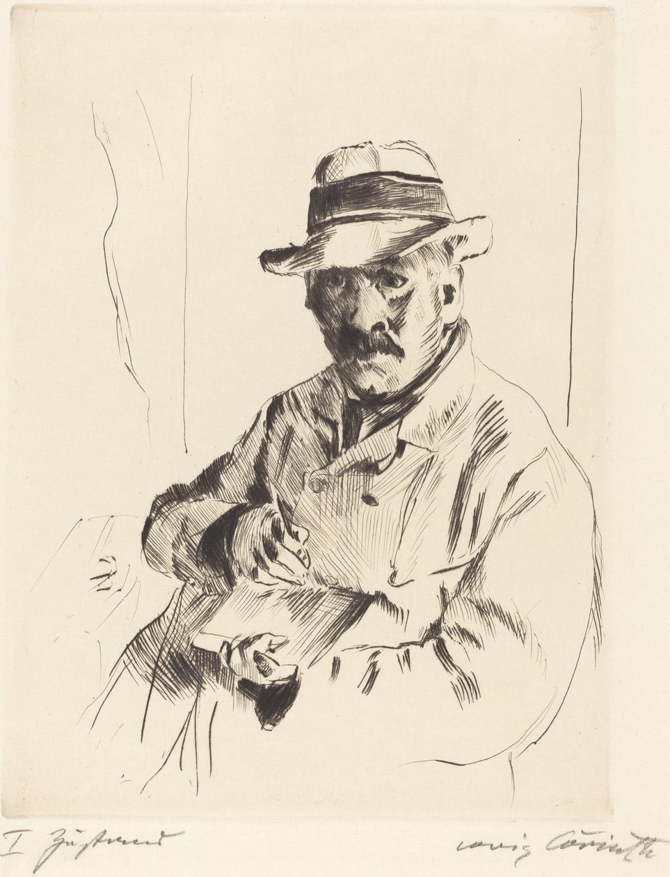 Autorretrato con sombrero de paja de Lovis Corinth