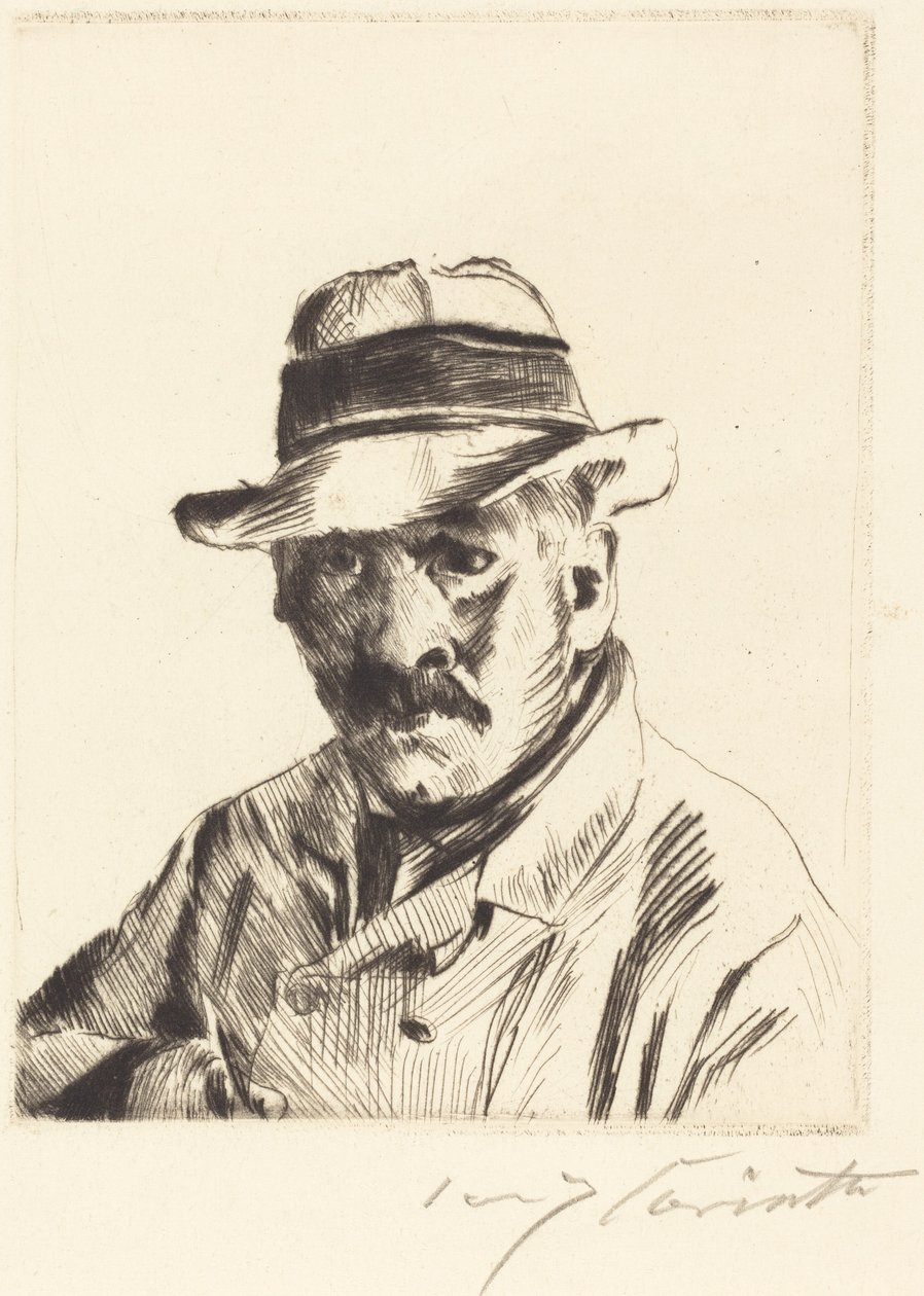 Autorretrato con sombrero de paja (Self-Portrait in a Straw Hat) de Lovis Corinth