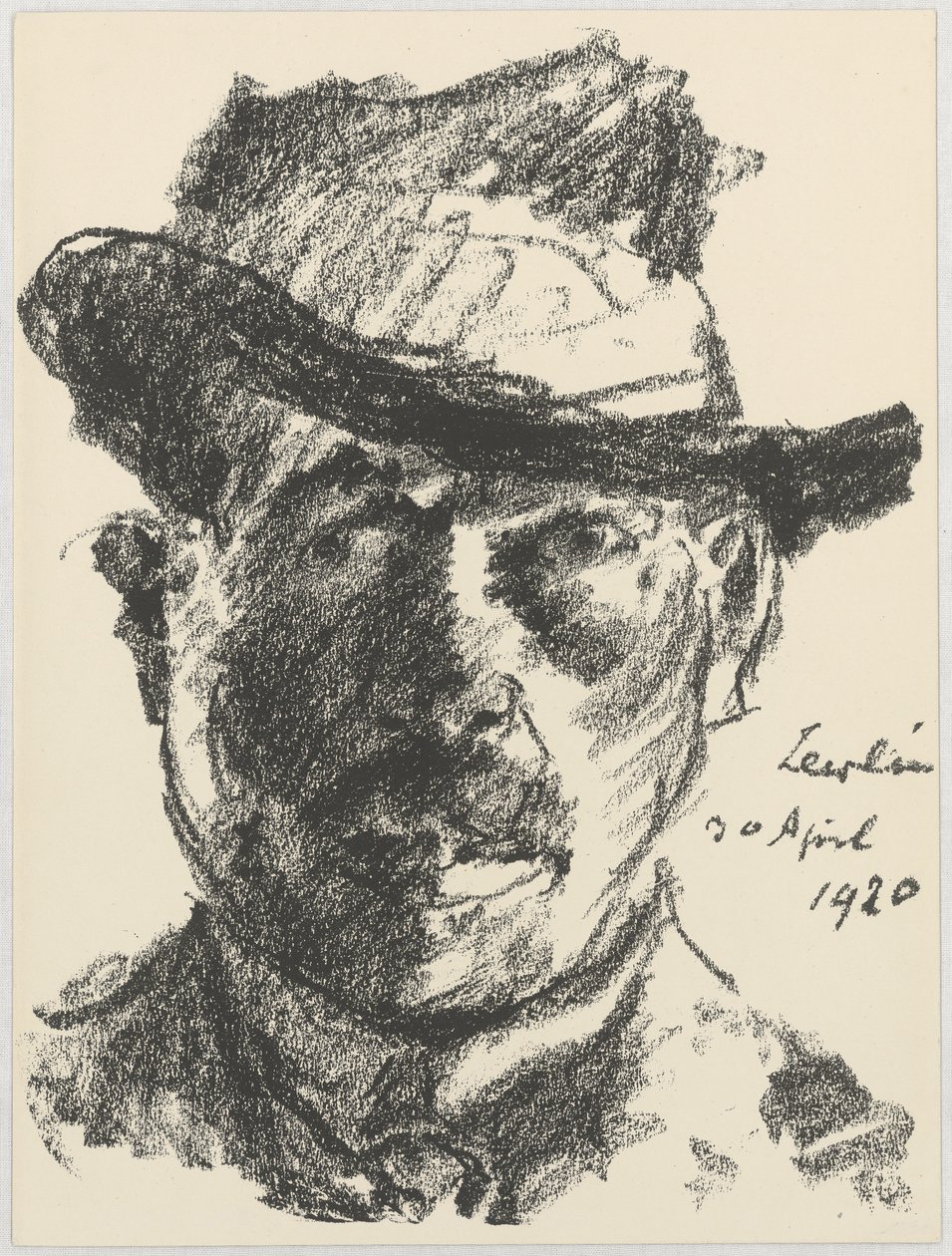 Autorretrato con sombrero blando de Lovis Corinth