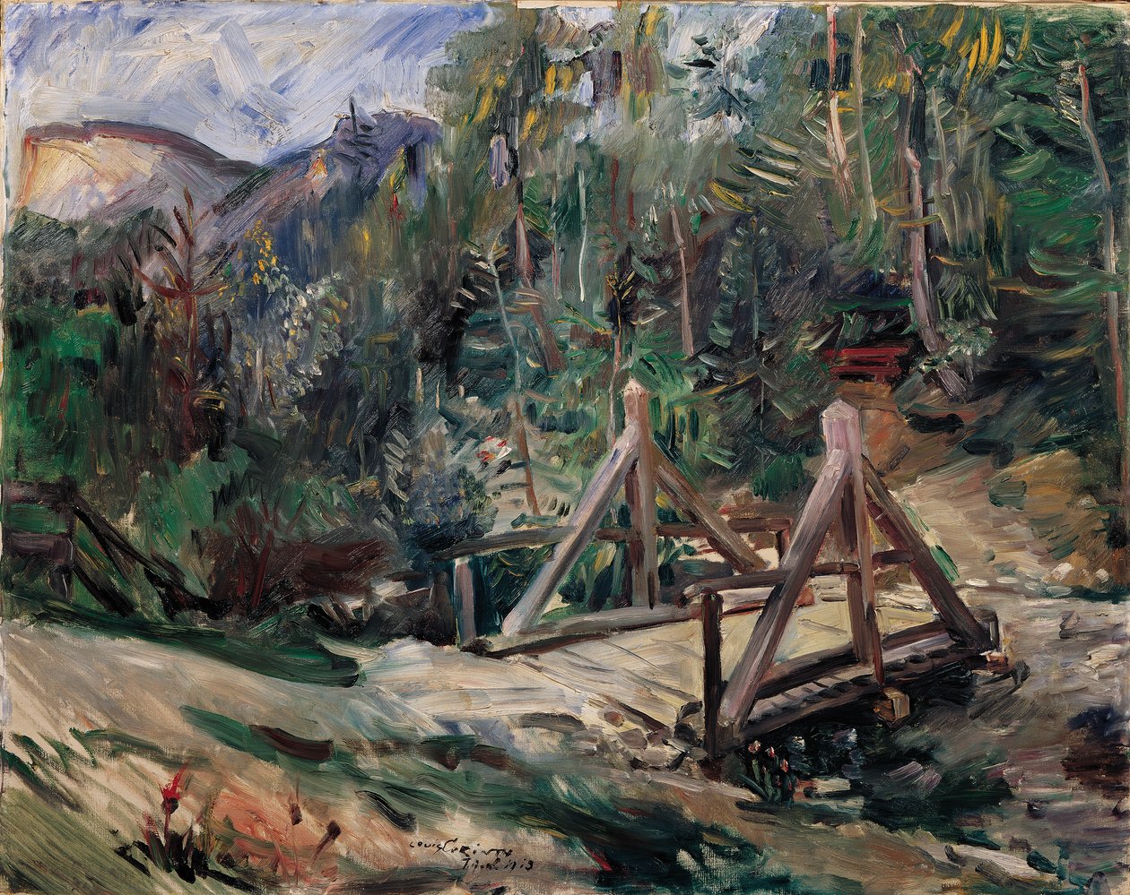 Paisaje tirolés con un puente de Lovis Corinth