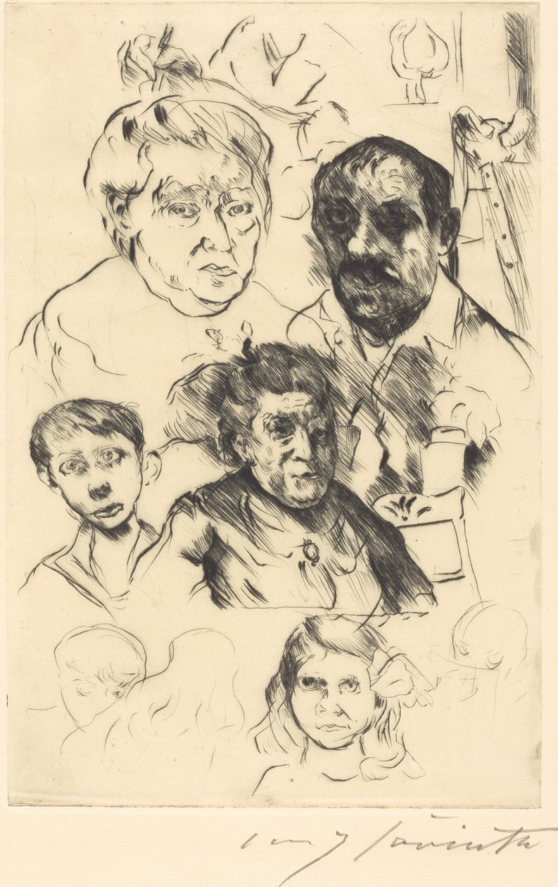 Verschiedene Köpfe und Selbstbildnis de Lovis Corinth