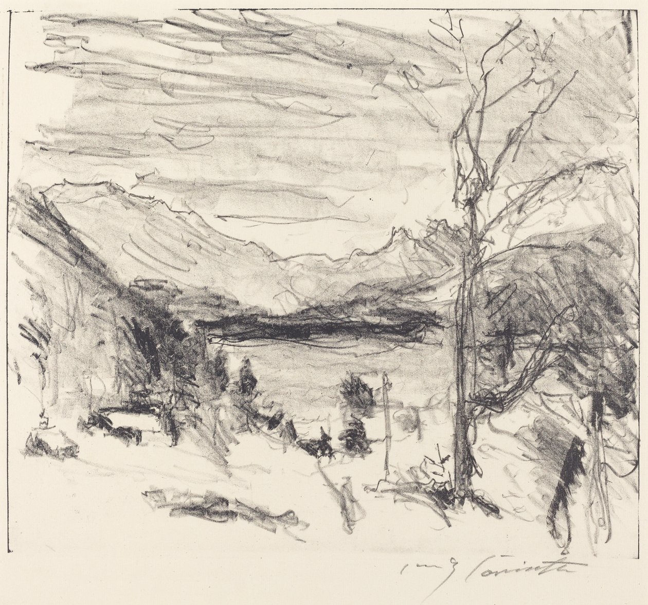 Walchensee en la niebla, 1920 de Lovis Corinth