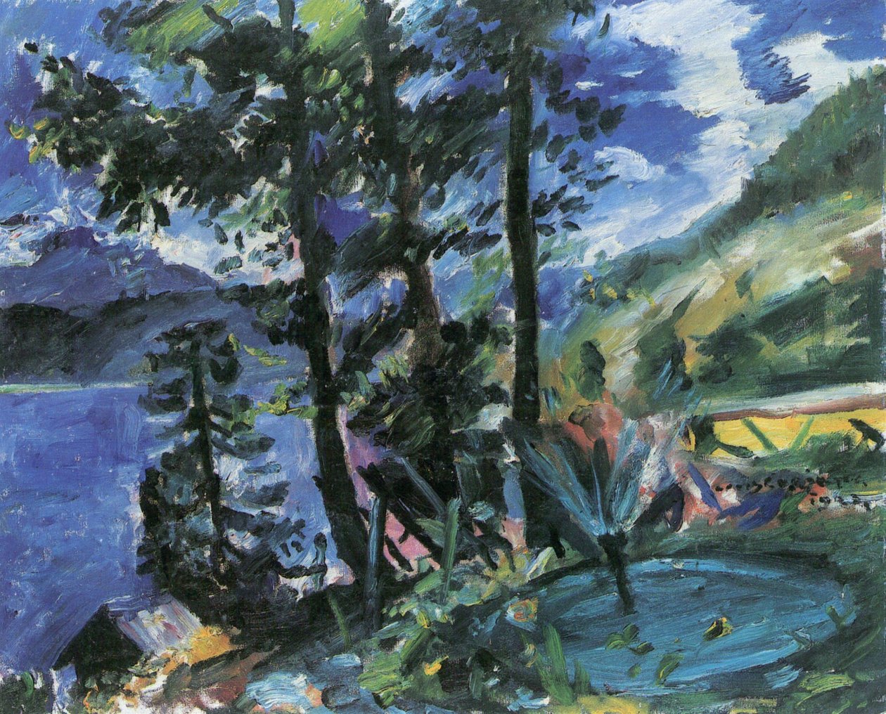 Walchensee con fuente de Lovis Corinth