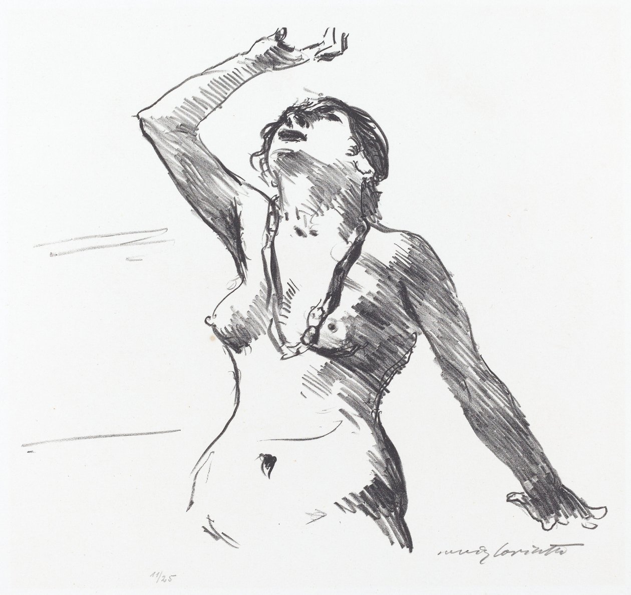 Desnudo femenino defendiéndose de Lovis Corinth