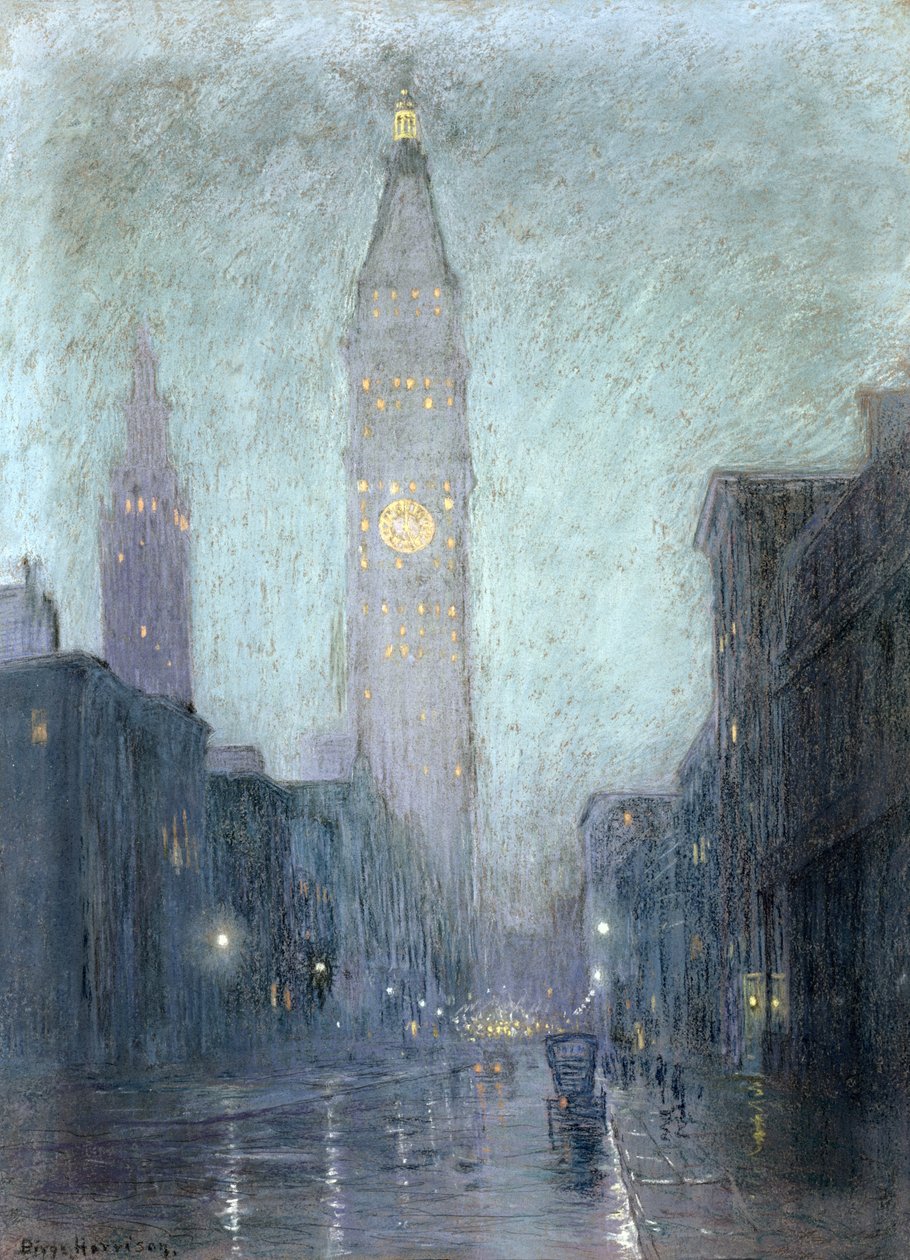 Avenida Madison al atardecer de Lowell Birge Harrison