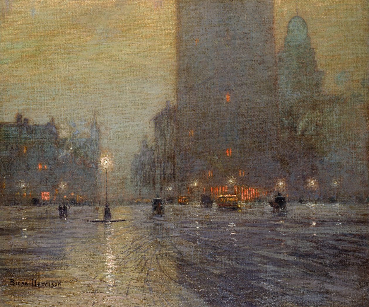 Madison Square, noche lluviosa de Lowell Birge Harrison