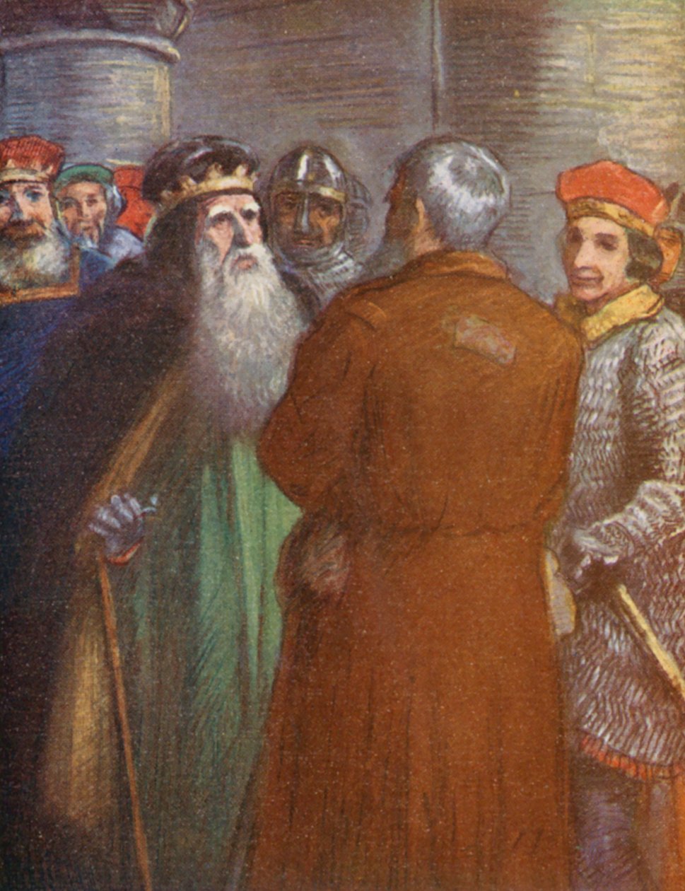 Ilustración para las historias de Guy de Warwick (litografía en color) de Lowes Dalbiac Luard