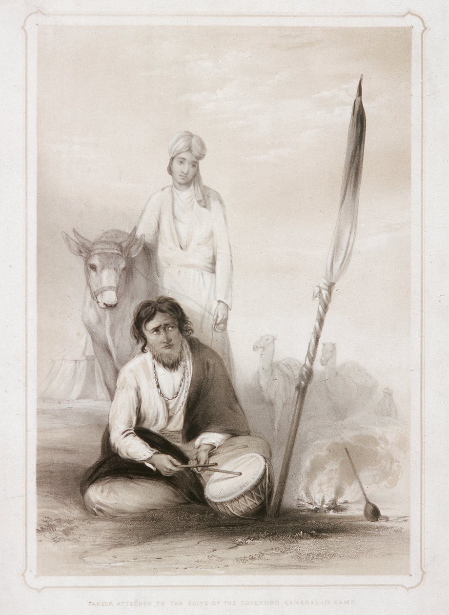 Fakeer adjunto a la suite del Gobernador General en el campamento, 1844 de Lowes Dickinson