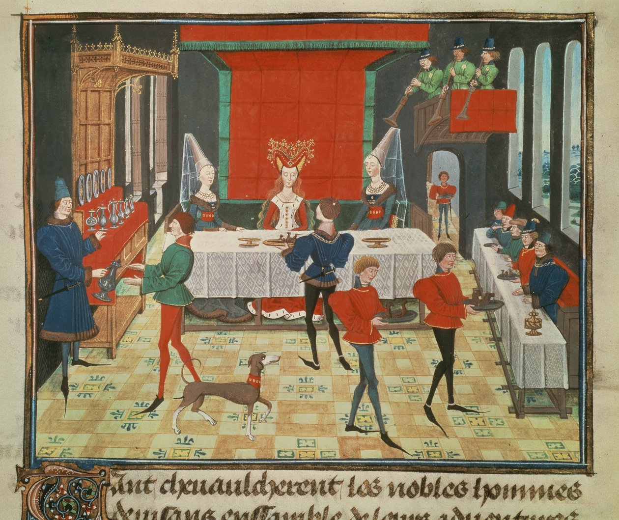 Servicio de mesa de una dama de calidad, del ciclo de Renaud de Montauban de Loyset Liedet