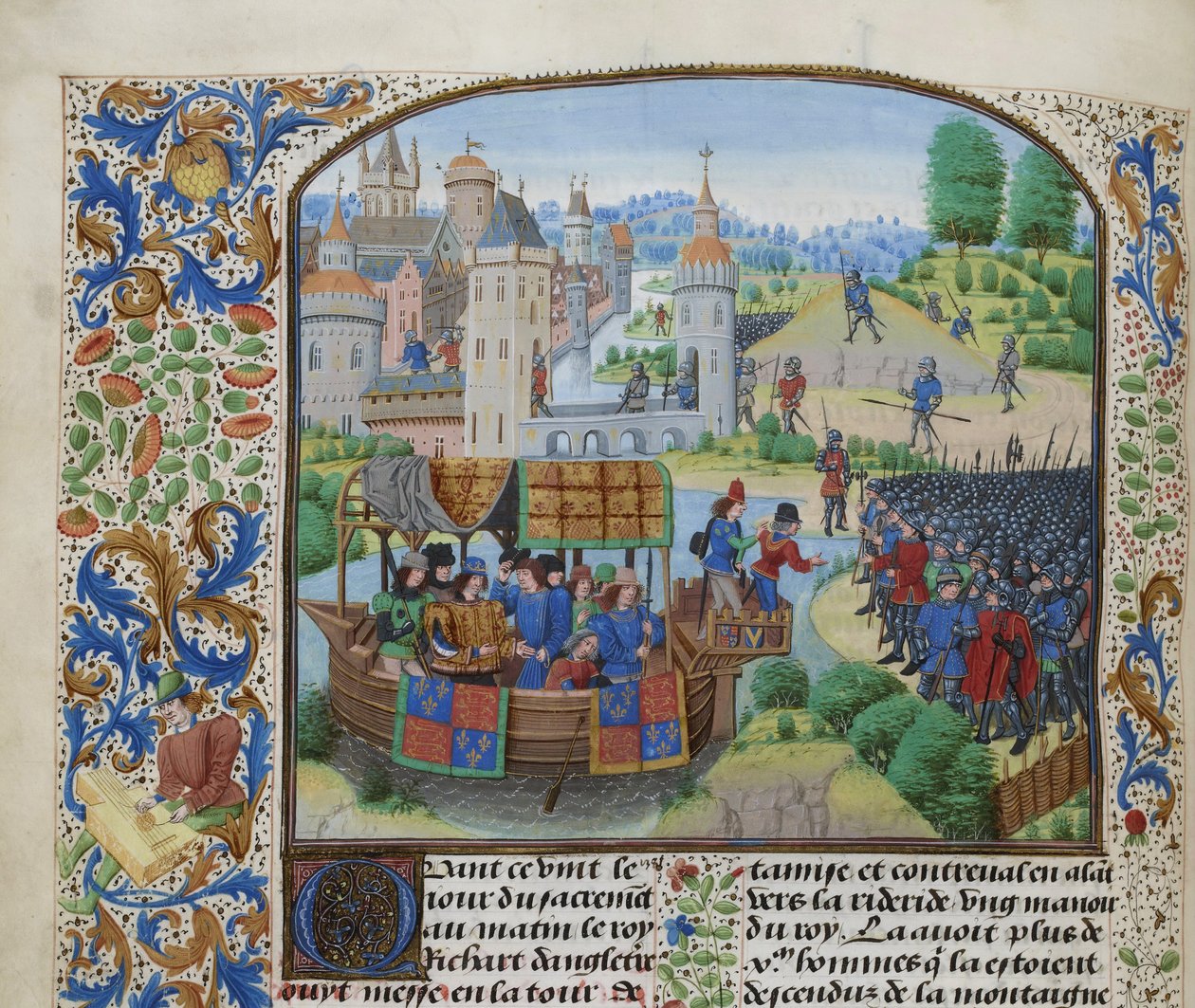 Ricardo II se encuentra con los rebeldes el 14 de junio de 1381, ca 1470-1475 de Loyset Liedet