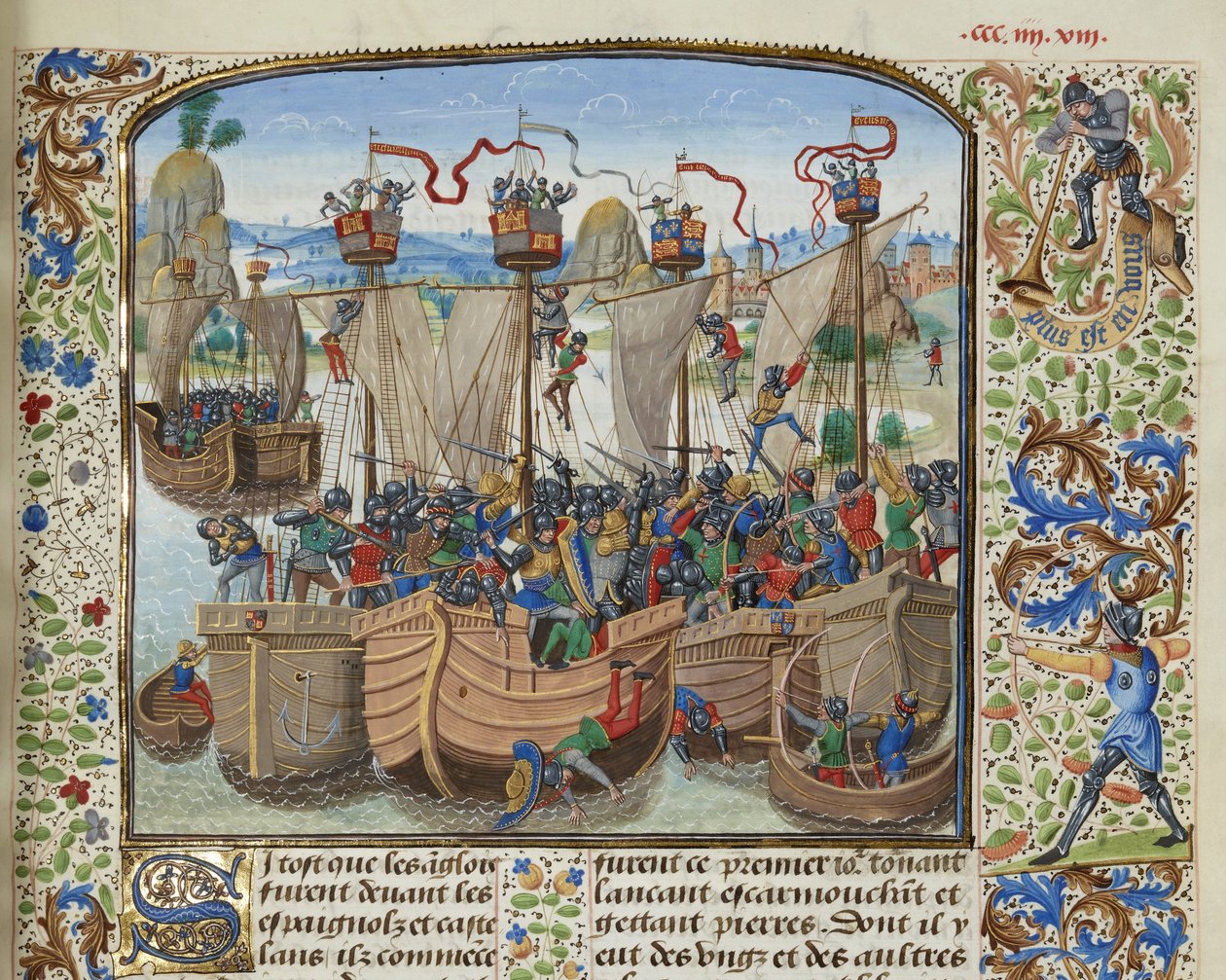 La Batalla de La Rochelle, 1372, ca 1470-1475 de Loyset Liedet