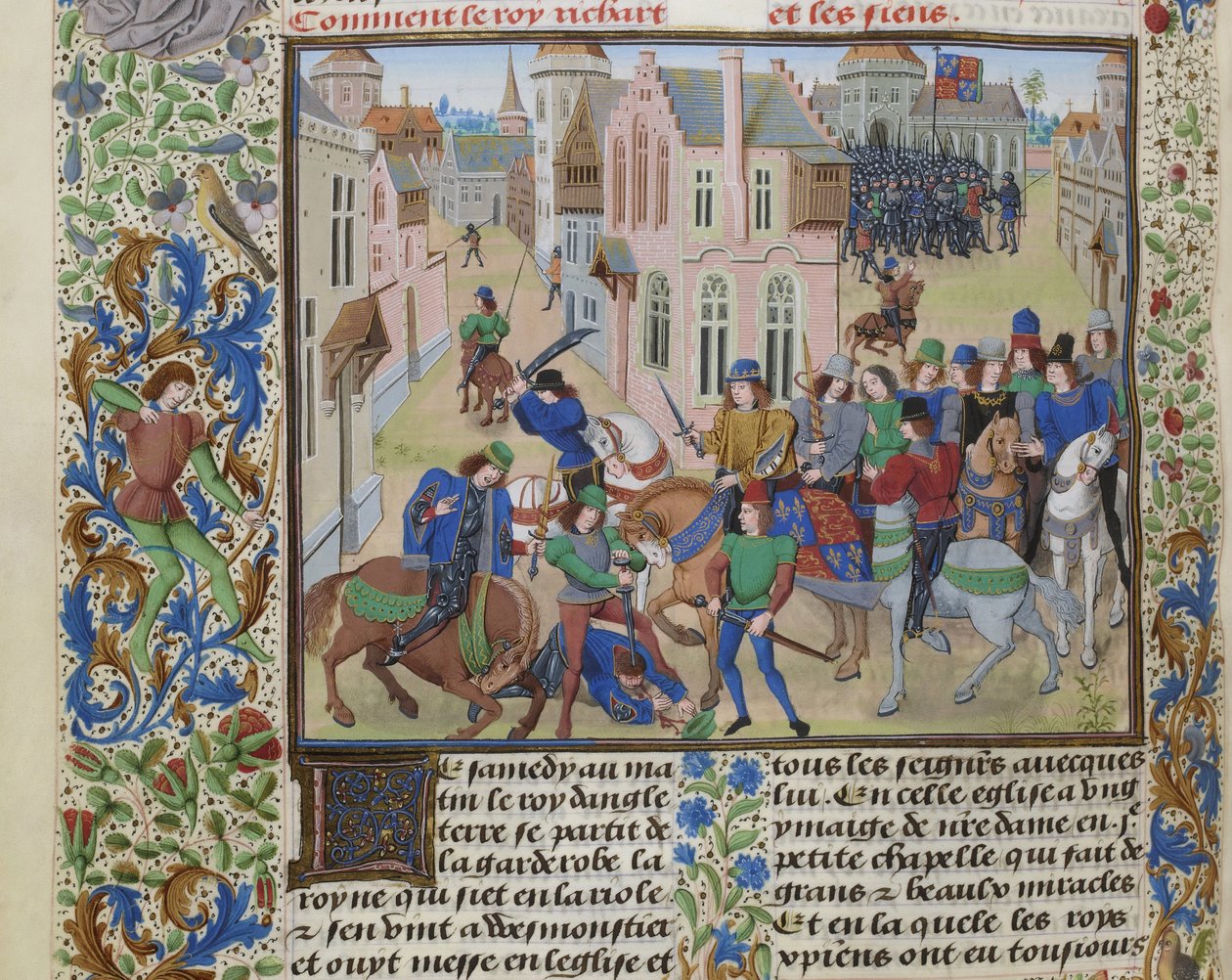 La muerte de Wat Tyler, ca. 1470-1475 de Loyset Liedet