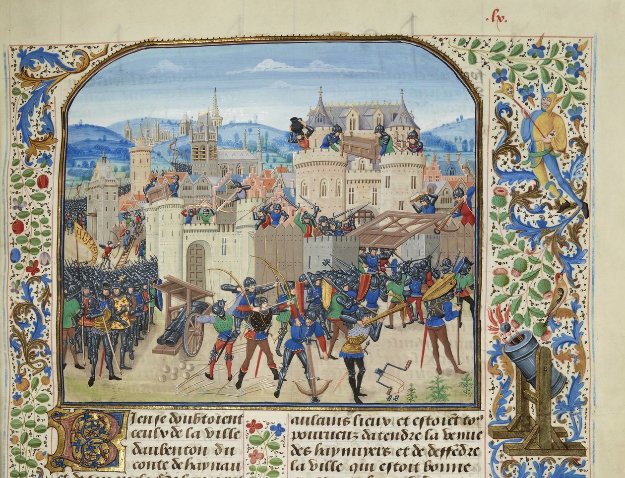 Guillermo II, Conde de Hainaut, toma y destruye Aubenton, 1340, ca 1470-1475 de Loyset Liedet