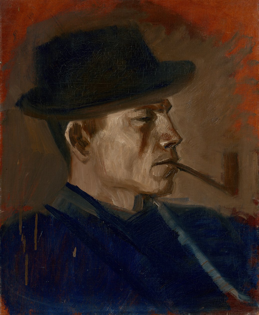Hombre de azul fumando de Laszlo Mednyanszky