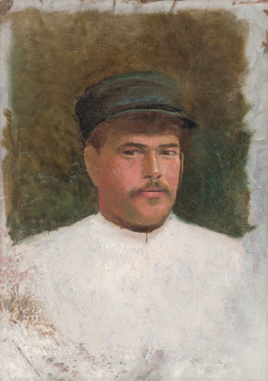 Estudio de un hombre con sombrero de piel de Laszlo Mednyanszky