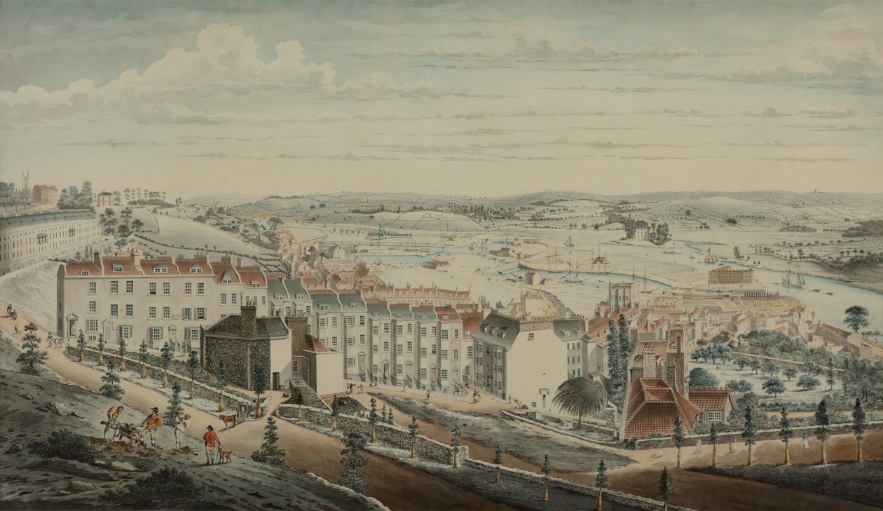 Vista de Granby Hill, Clifton, desde el oeste (acuarela sobre papel) de Lt.Col.William Booth