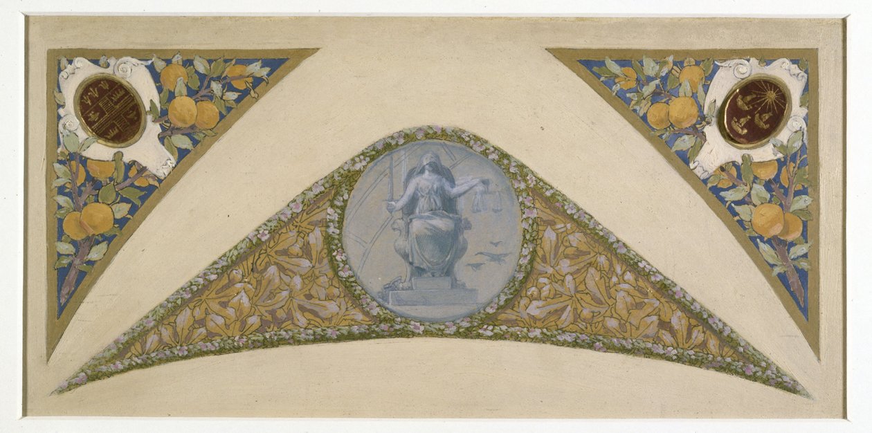 Boceto para la escalera de las Fiestas del Hôtel de Ville de París: Equilibrio, entre 1888 y 1898 (óleo) de Luc Oliver Merson