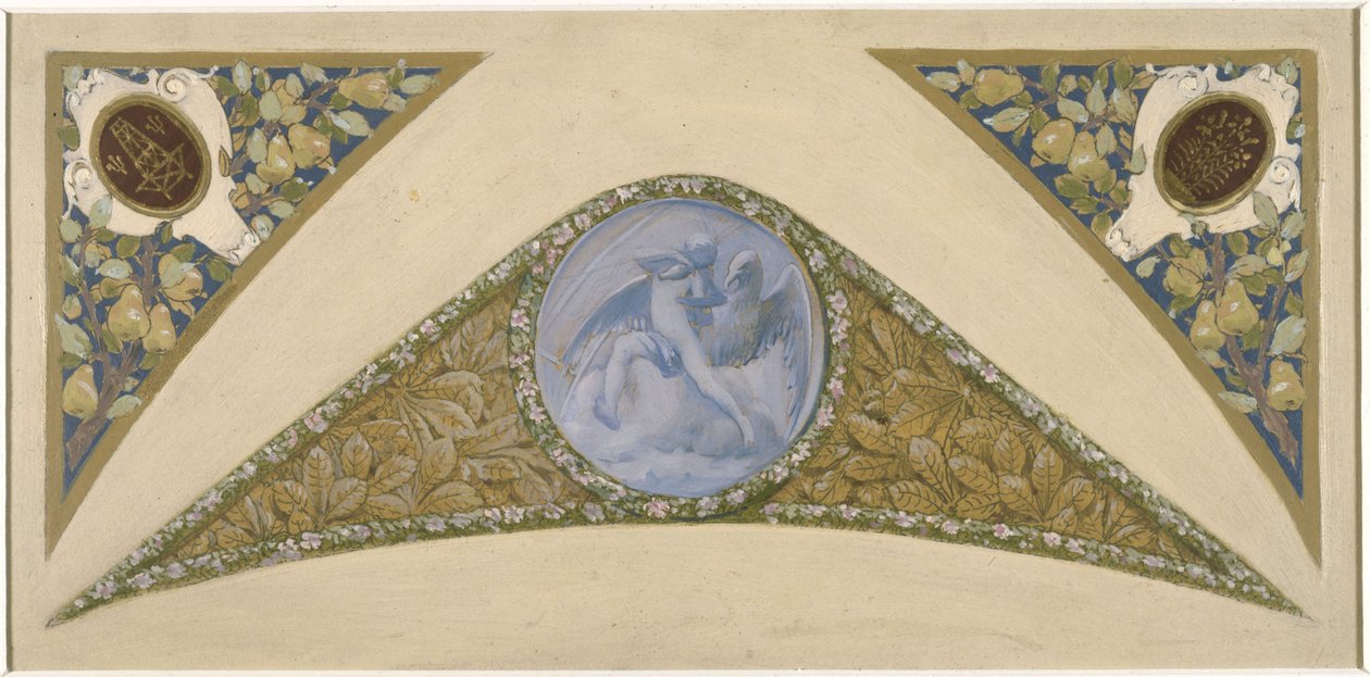 Boceto para la Escalera del Festival del Ayuntamiento de París: Aquarius, entre 1888 y 1898 (óleo) de Luc Oliver Merson