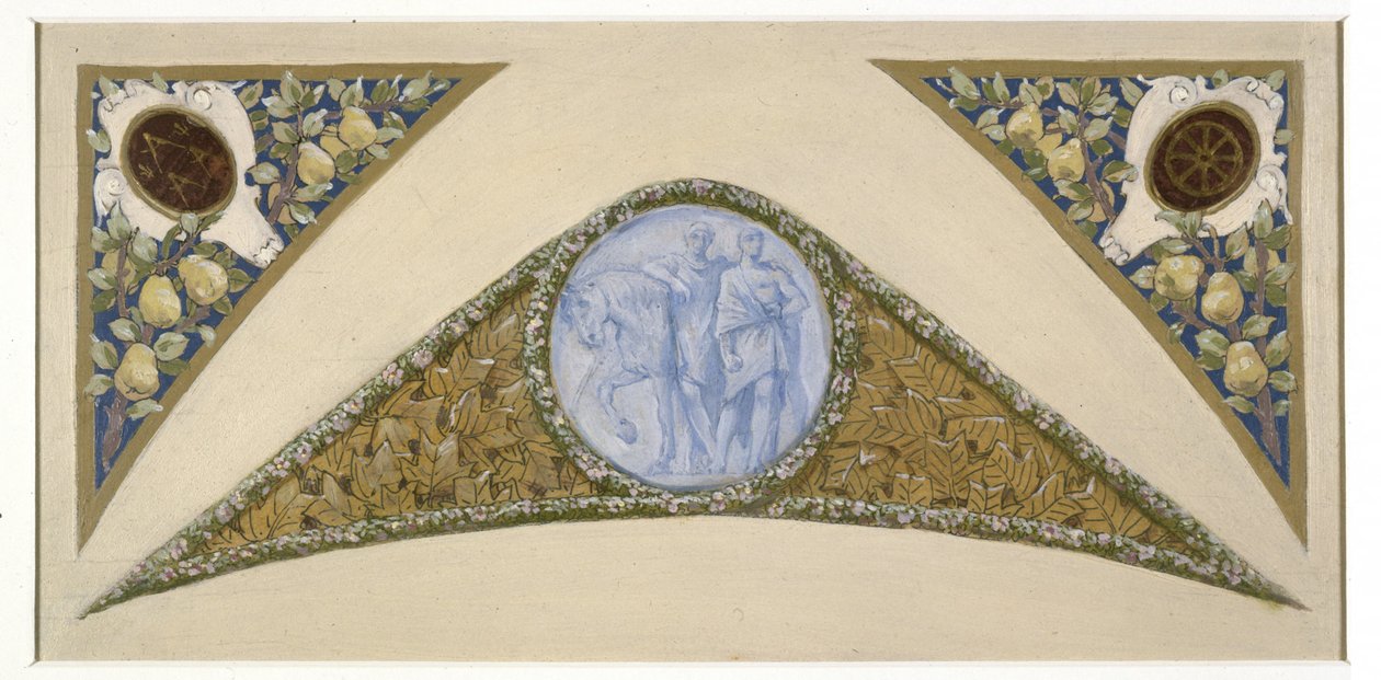 Boceto para la Escalera del Festival del Ayuntamiento de París: Géminis, entre 1888 y 1898 (óleo) de Luc Oliver Merson