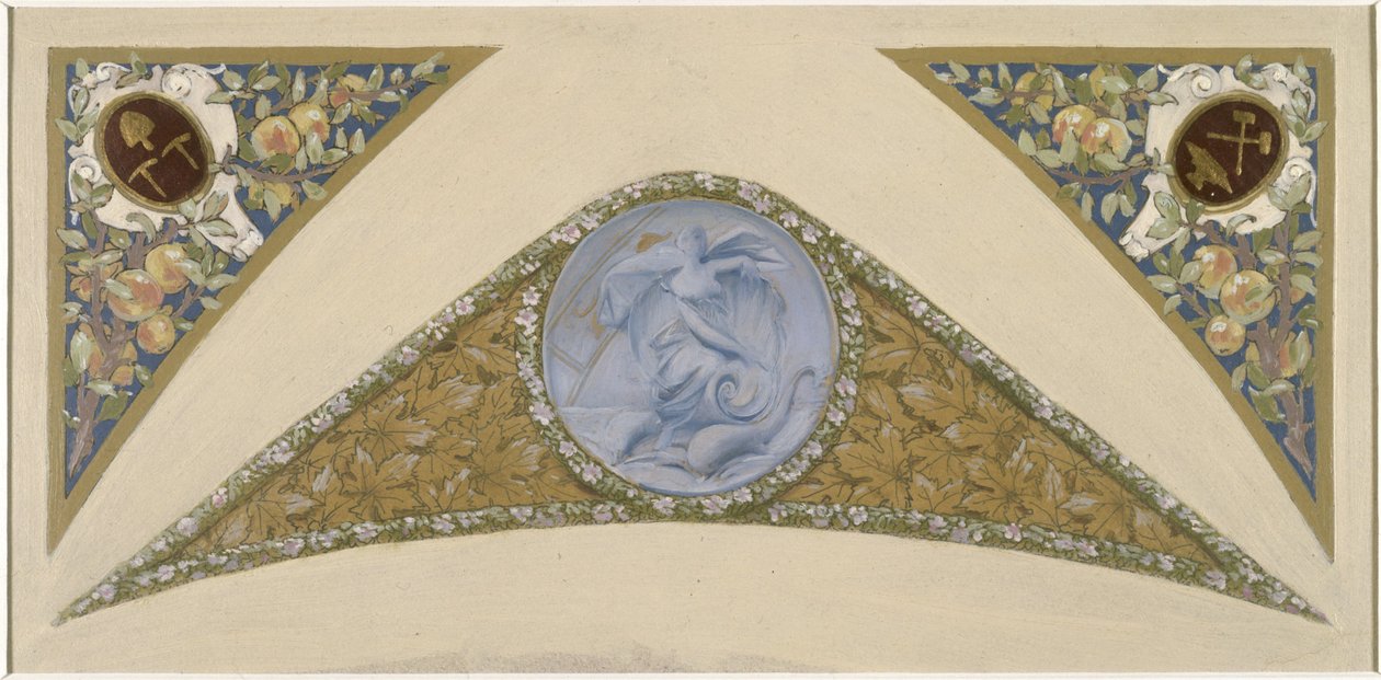 Boceto para la Escalera del Festival del Ayuntamiento de París: Poisson, entre 1888 y 1898 (óleo) de Luc Oliver Merson