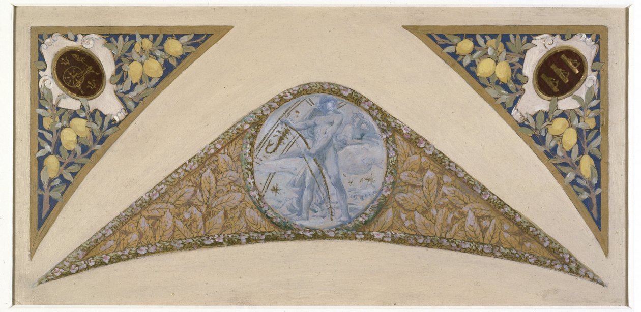 Boceto para la escalera de las Fiestas del Ayuntamiento de París: Cáncer, entre 1888 y 1898 (óleo) de Luc Oliver Merson