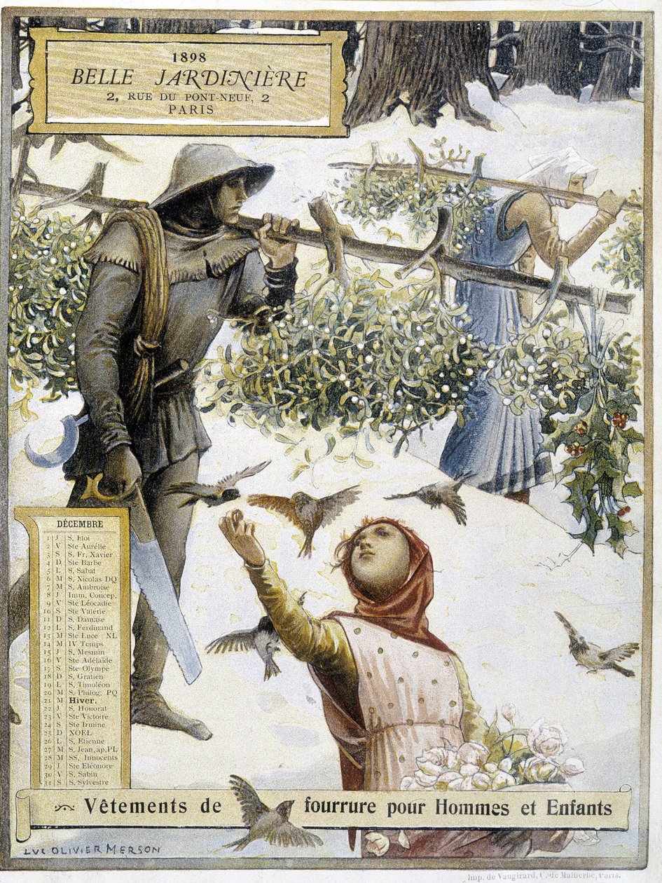 Diciembre: recogiendo muérdago - en Calendario de la tienda "La belle jardinière" de Luc Oliver Merson