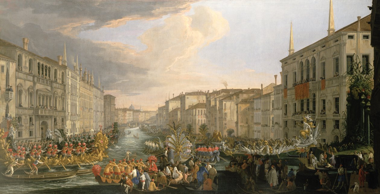 Una regata en el Gran Canal, Venecia de Luca Carlevaris