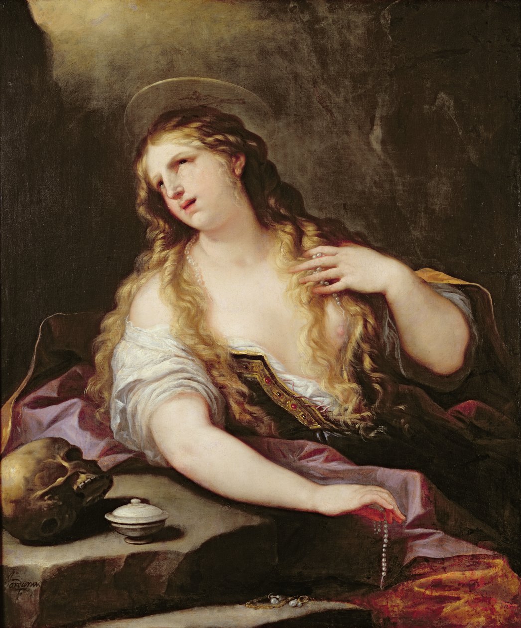 Santa María Magdalena renunciando a las vanidades del mundo, c.1696 de Luca Giordano