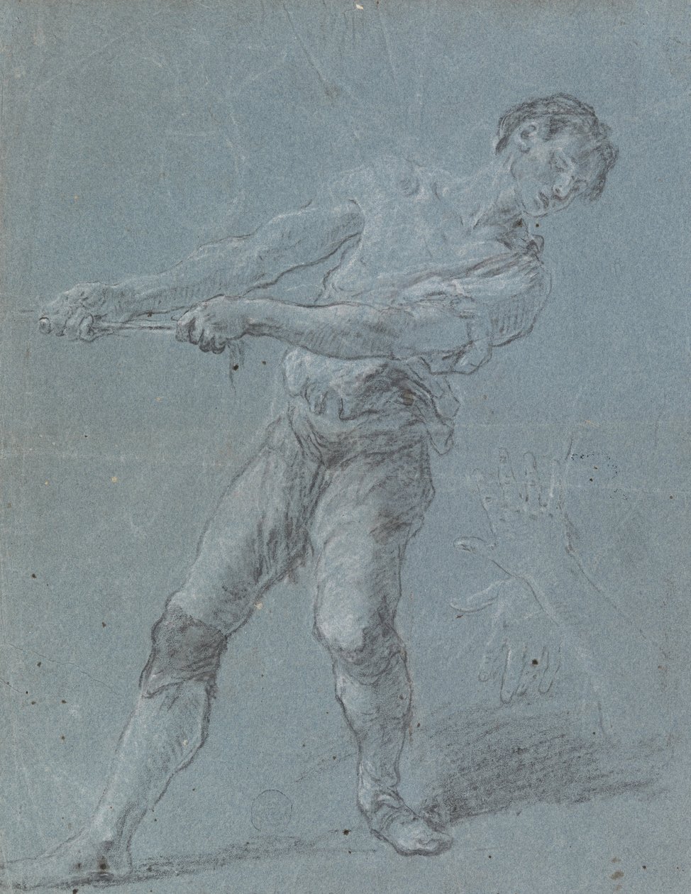 Joven tirando de una cuerda de Luca Giordano