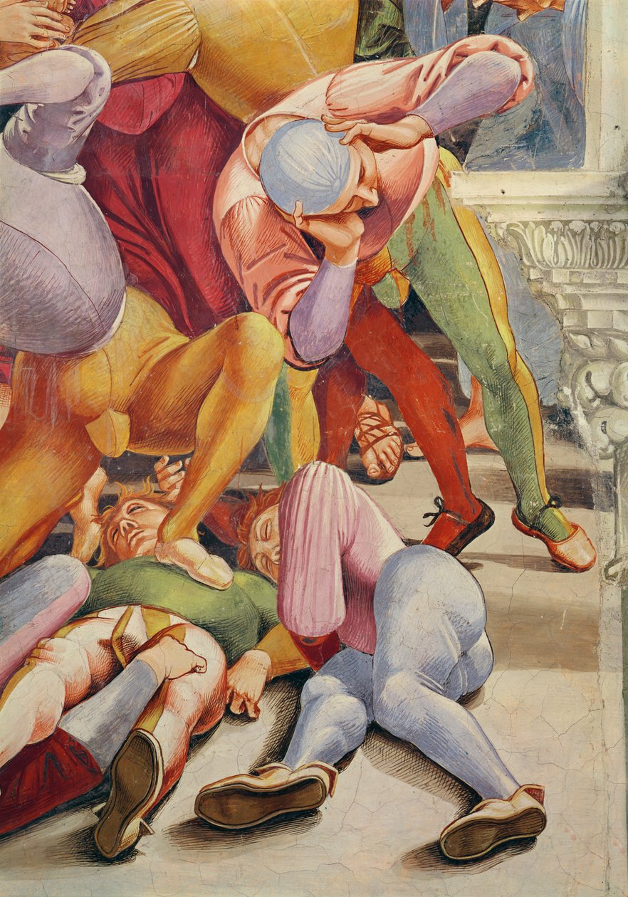 (detalle) de Profetas y el Fin del Mundo, pared de entrada de la Capilla de la Madonna di San Brizio, 1499-1504 de Luca Signorelli