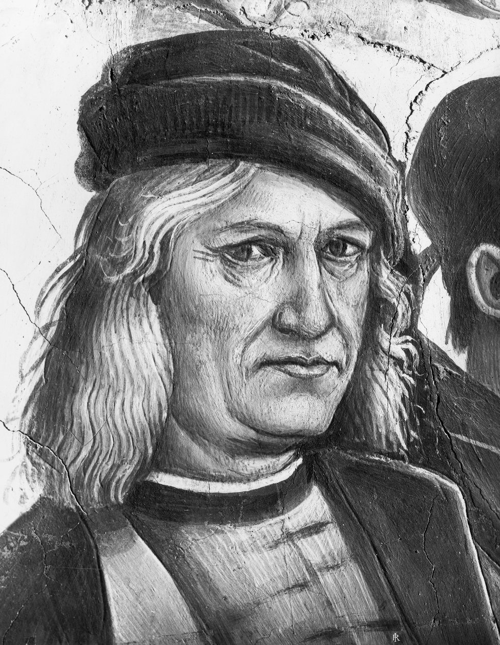 Autorretrato (detalle) de La Predicación y Actos del Anticristo de Luca Signorelli