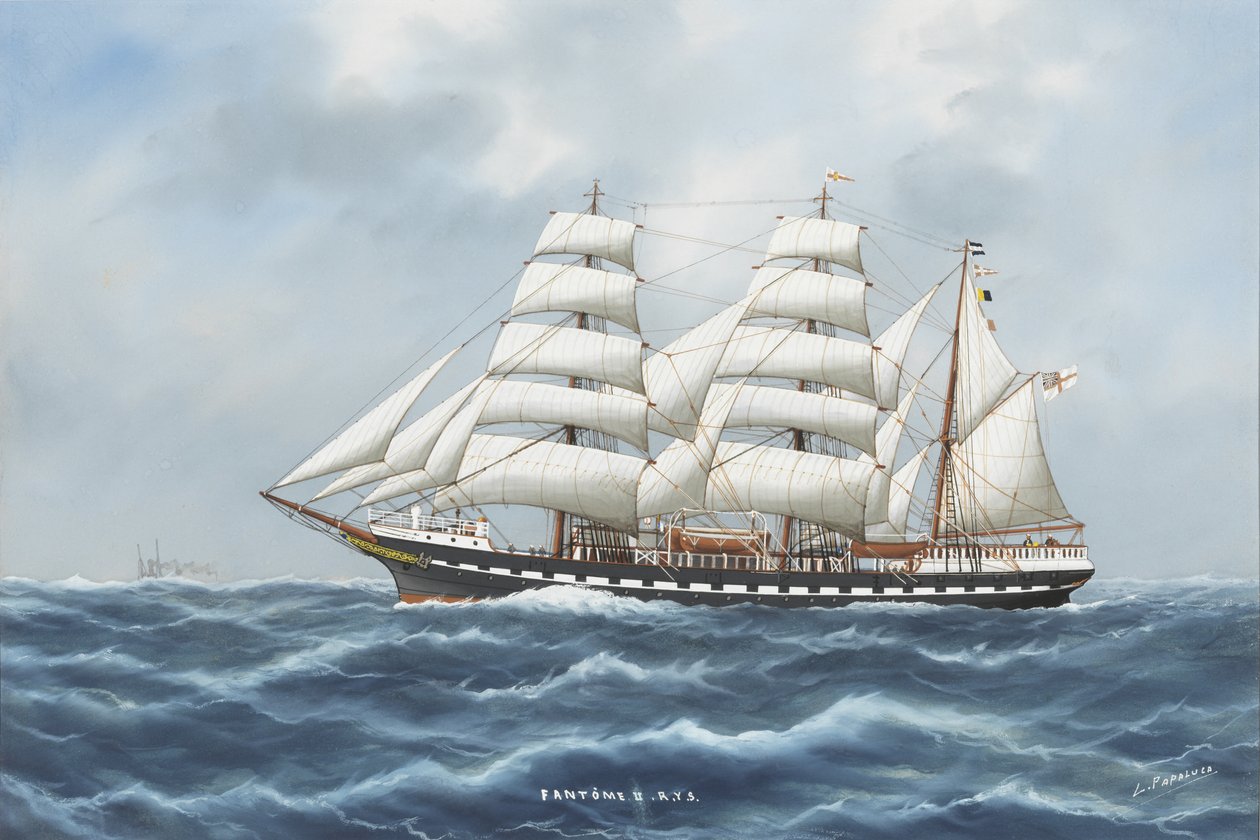 SY Fantome II (acuarela y gouache sobre papel) de Luca Papaluca