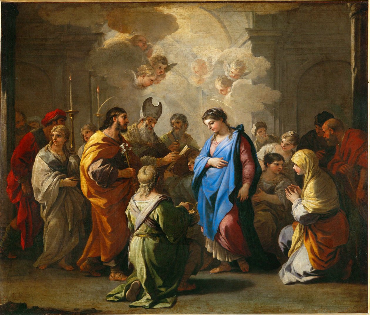 Le Mariage de la Vierge - La boda de Santa María ... de Luca (circle of) Giordano