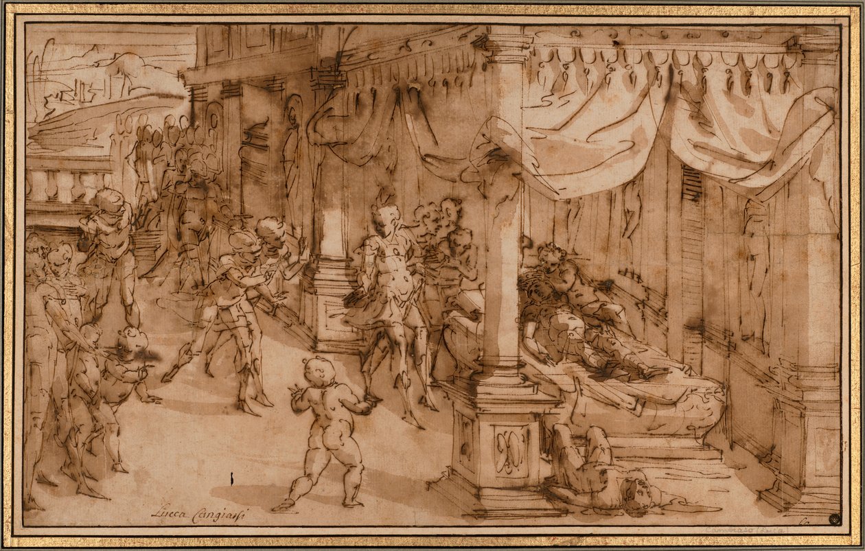 La muerte de Cleopatra de Luca Cambiaso