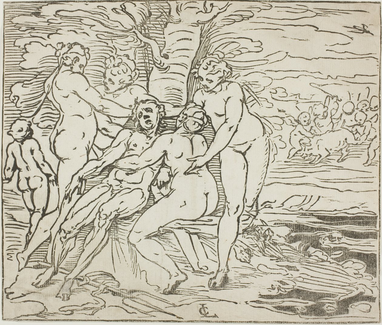 Venus llora la muerte de Adonis de Luca Cambiaso