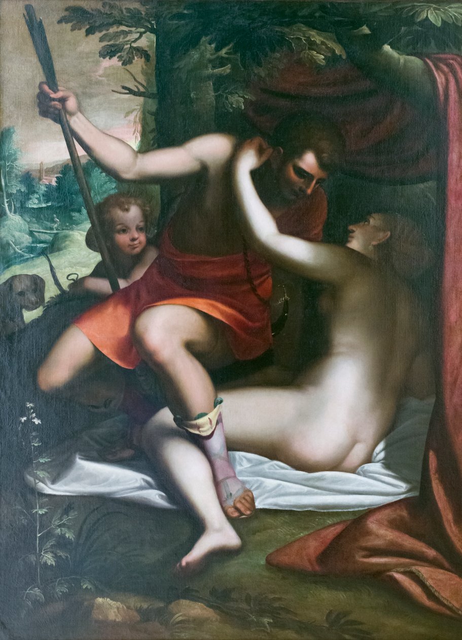 Venus y Adonis, antes de 1585, Luca Cambiaso (óleo sobre lienzo) de Luca Cambiaso