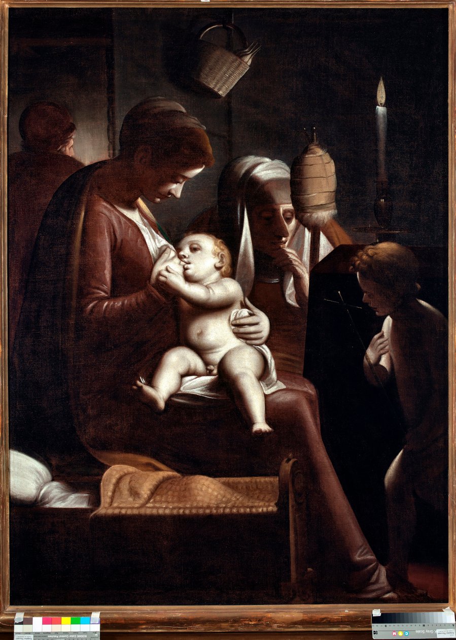 Virgen y Niño con San Juan Bautista o Virgen de la vela o Sagrada Familia con Santa Ana y San Juan Bautista de Luca Cambiaso