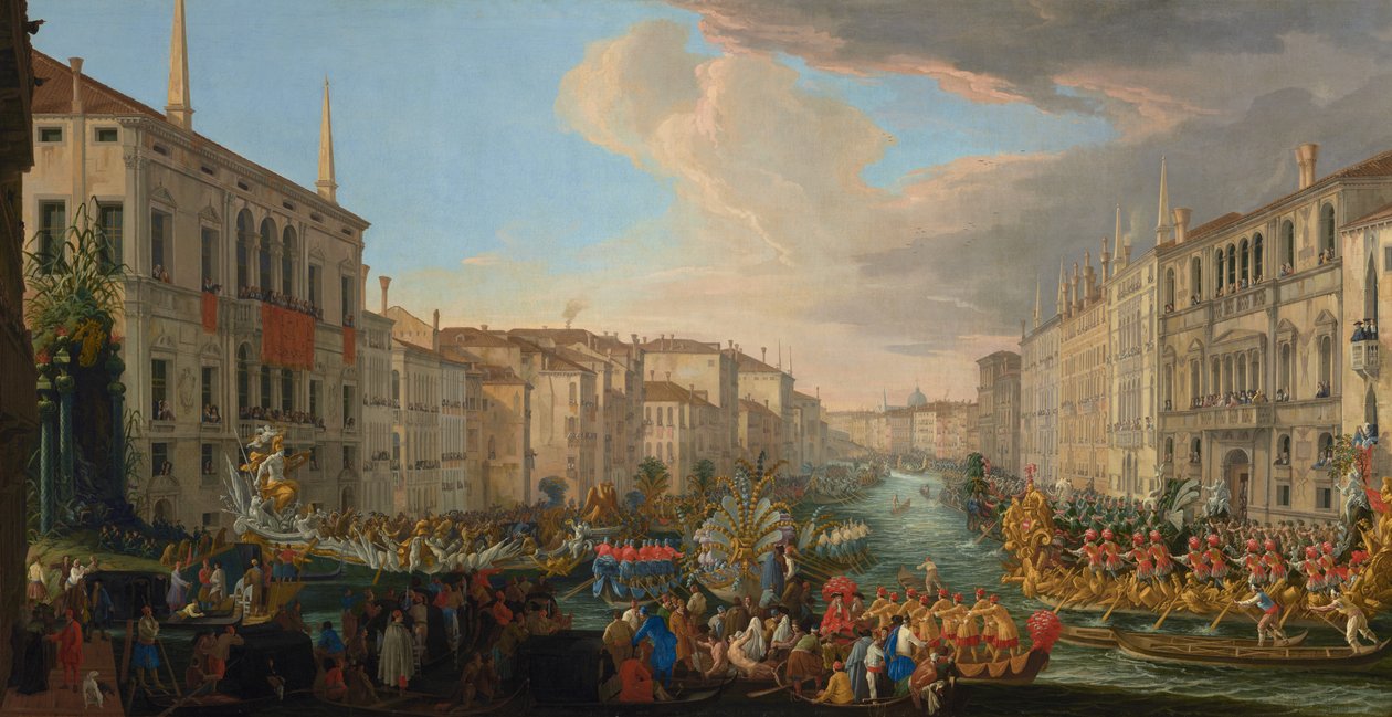 Regata en el Gran Canal en honor de Federico IV, rey de Dinamarca de Luca Carlevarijs