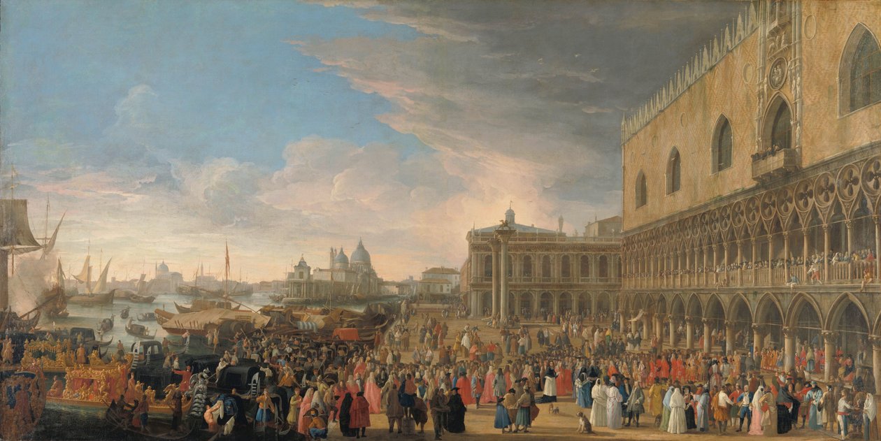 La entrada del embajador francés en Venecia en 1706
La entrada ceremonial de Henri-Charles Arnauld de Pomponne, conocido como el Abate de Pomponne, en Venecia como embajador francés el 10 de mayo de 1706 de Luca Carlevarijs