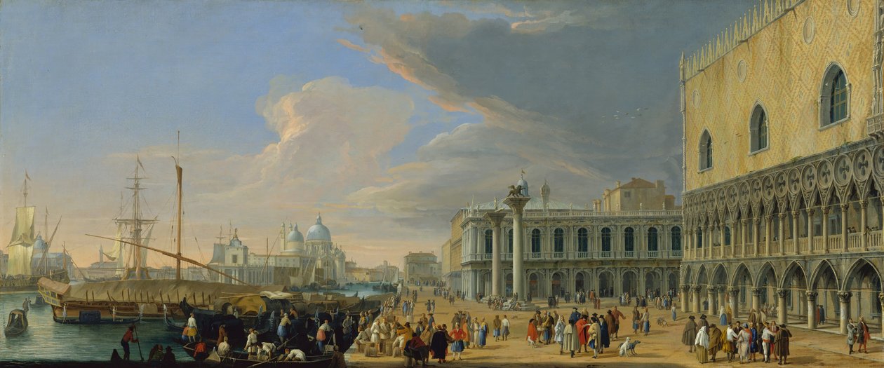 El Molo, Venecia, mirando al oeste, ca. 1709 de Luca Carlevarijs