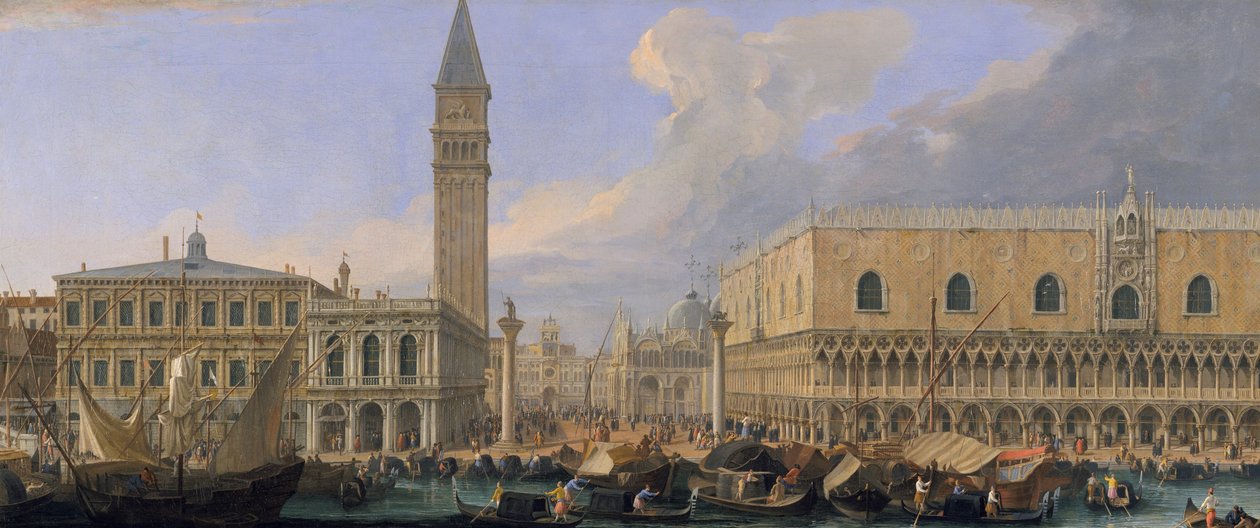El Molo, Venecia, desde el Bacino di San Marco, c.1709 de Luca Carlevaris