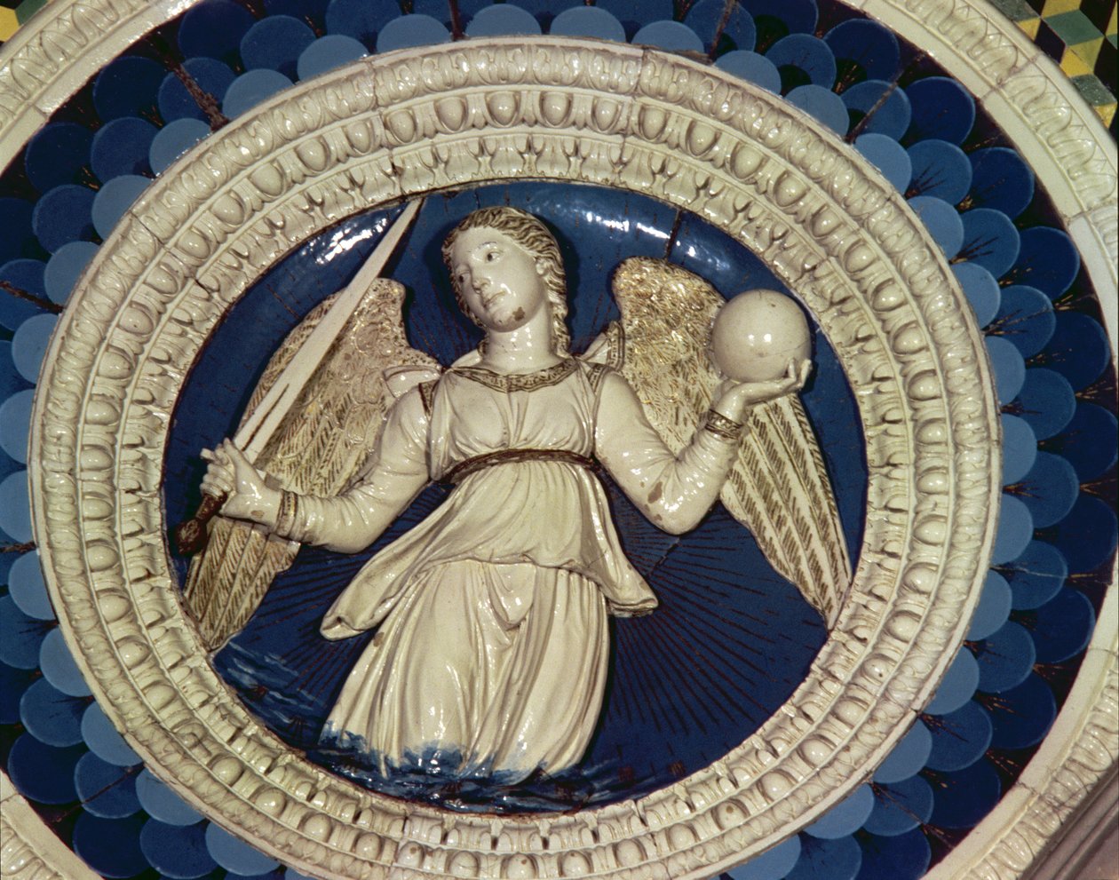 Justicia, medallón de la Tumba del Cardenal de Portugal, 1460s de Luca Della Robbia