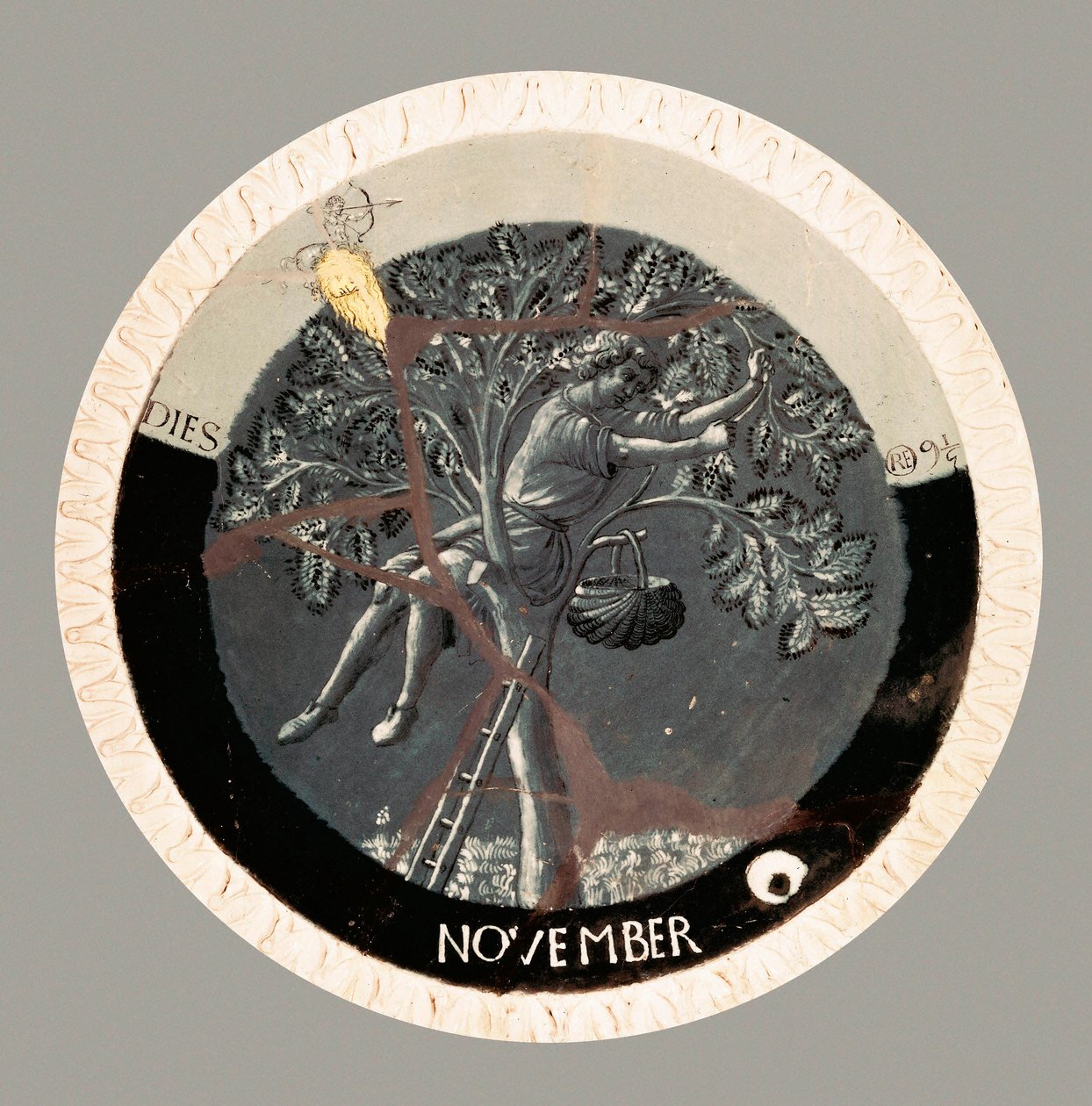 El mes de noviembre, terracota de Luca della Robbia, c.1450-56 de Luca Della Robbia