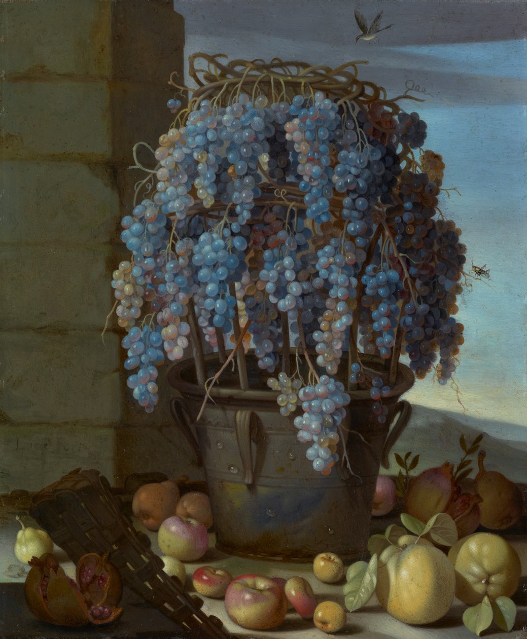 Bodegón con uvas y otras frutas de Luca Forte